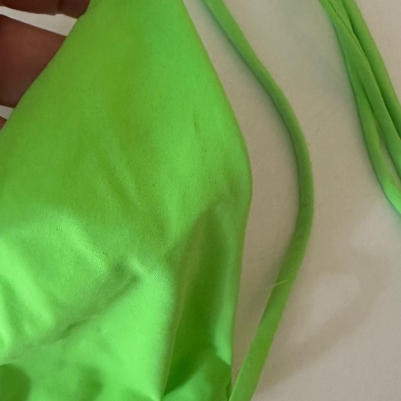 Good American Green Tiny Ties Bikini Top &Marble Tiny ties String Bottom NWT 3/L - Picture 15 of 15